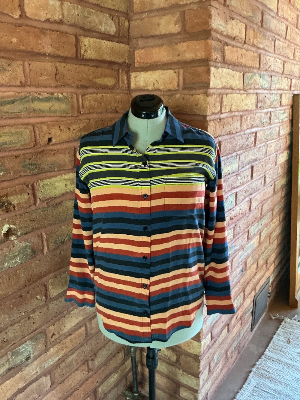 Equipment Stripe L/S Blouse